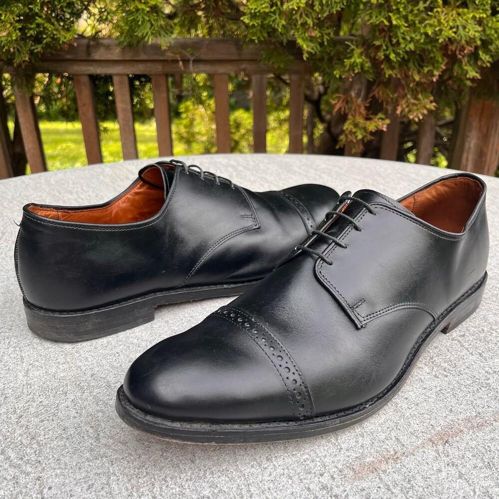 Allen Edmonds Boulevard Punched Cap Toe Dress Shoes Black Size 13D
